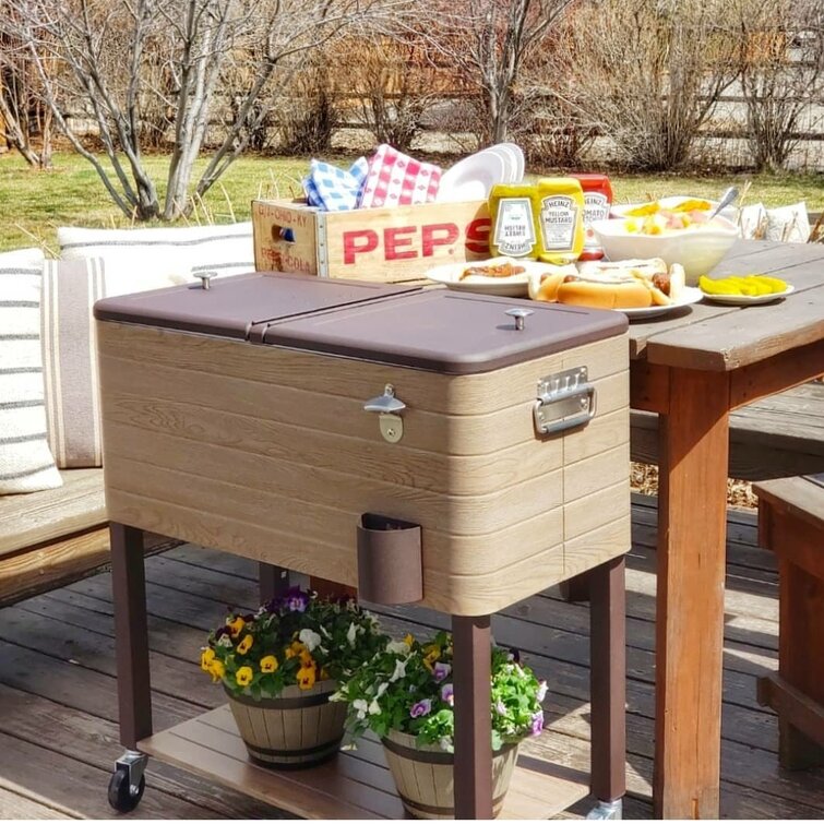 Patio ice hot sale chest on wheels